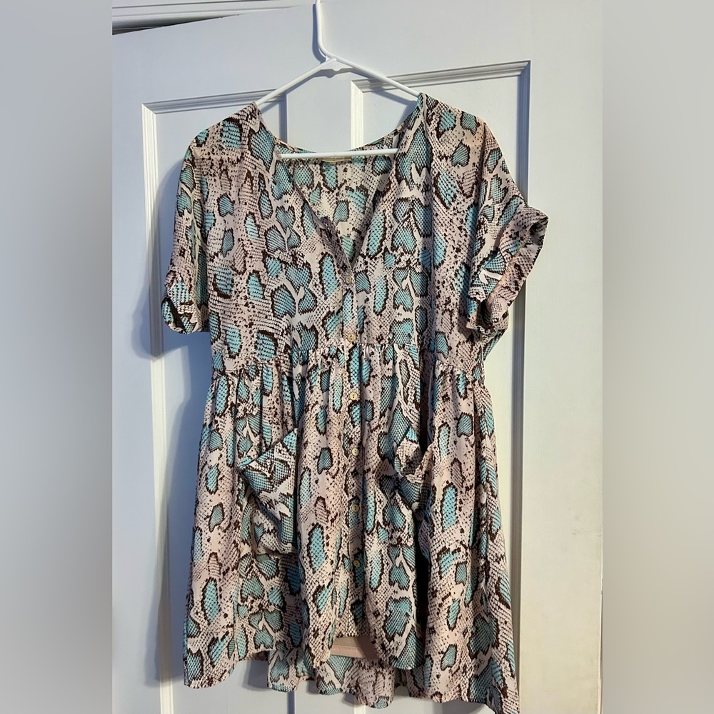 Altar’d State Snakeskin Babydoll Dress in Medium